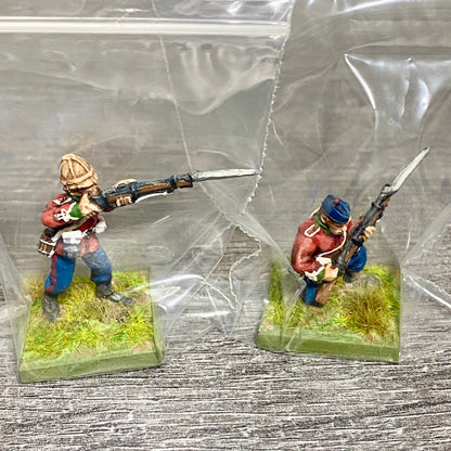 2x 28mm 24th Regiment Figures Painted Metal Perry Miniatures Zulu Wargames #21