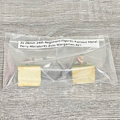 2x 28mm 24th Regiment Figures Painted Metal Perry Miniatures Zulu Wargames #21