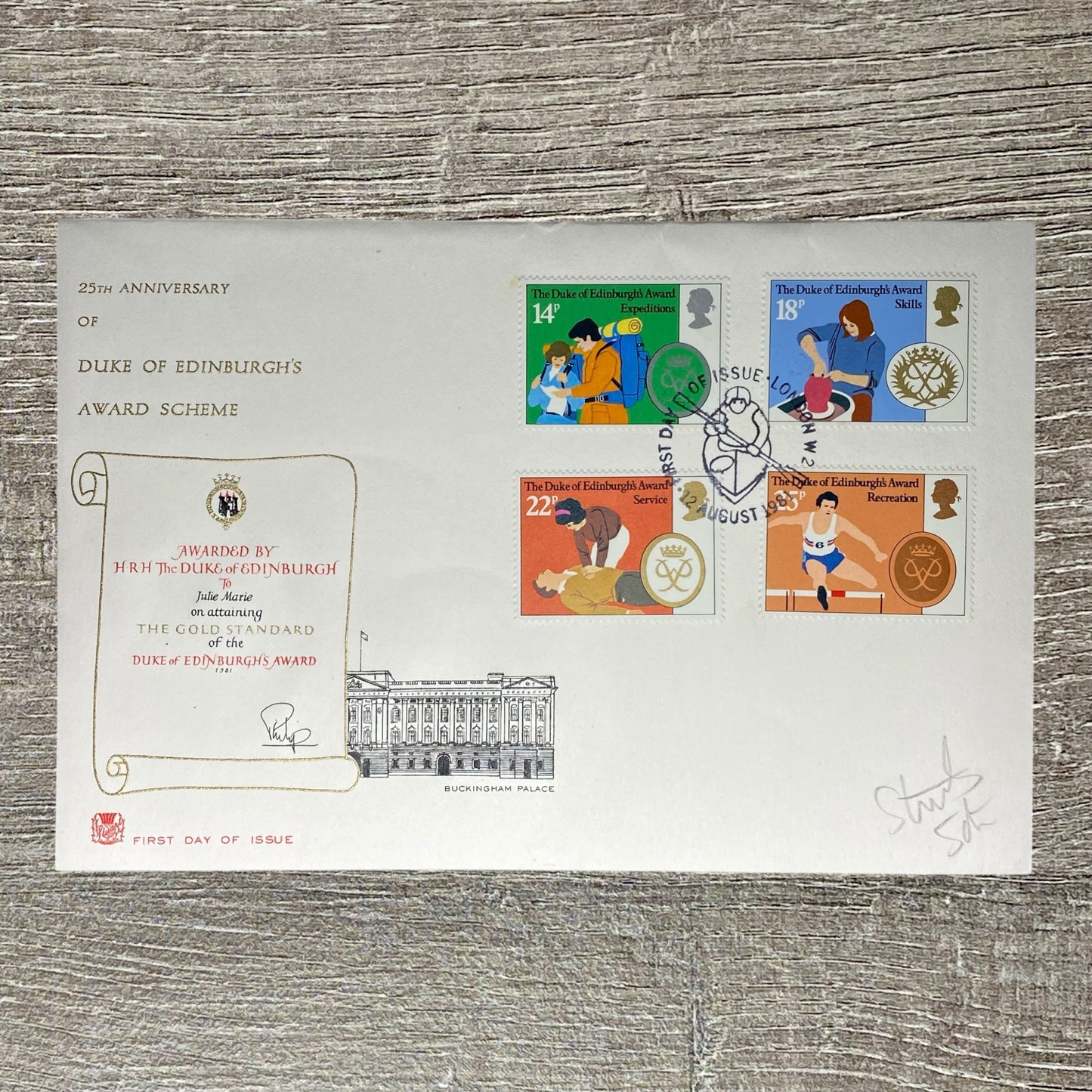 GB FDC 1981 25th Anniversary Duke Of Edinburgh’s Award Scheme Buckingham Palace