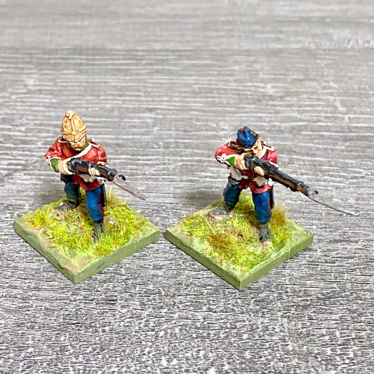 2x 28mm 24th Regiment Figures Painted Metal Perry Miniatures Zulu Wargames #23