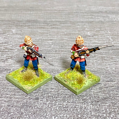 2x 28mm 24th Regiment Figures Painted Metal Perry Miniatures Zulu Wargames #25