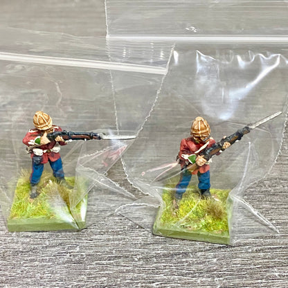 2x 28mm 24th Regiment Figures Painted Metal Perry Miniatures Zulu Wargames #25