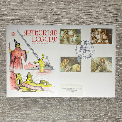 GB FDC 1985 King Arthur Arthurian Legend Tintagel Castle Glastonbury Somerset