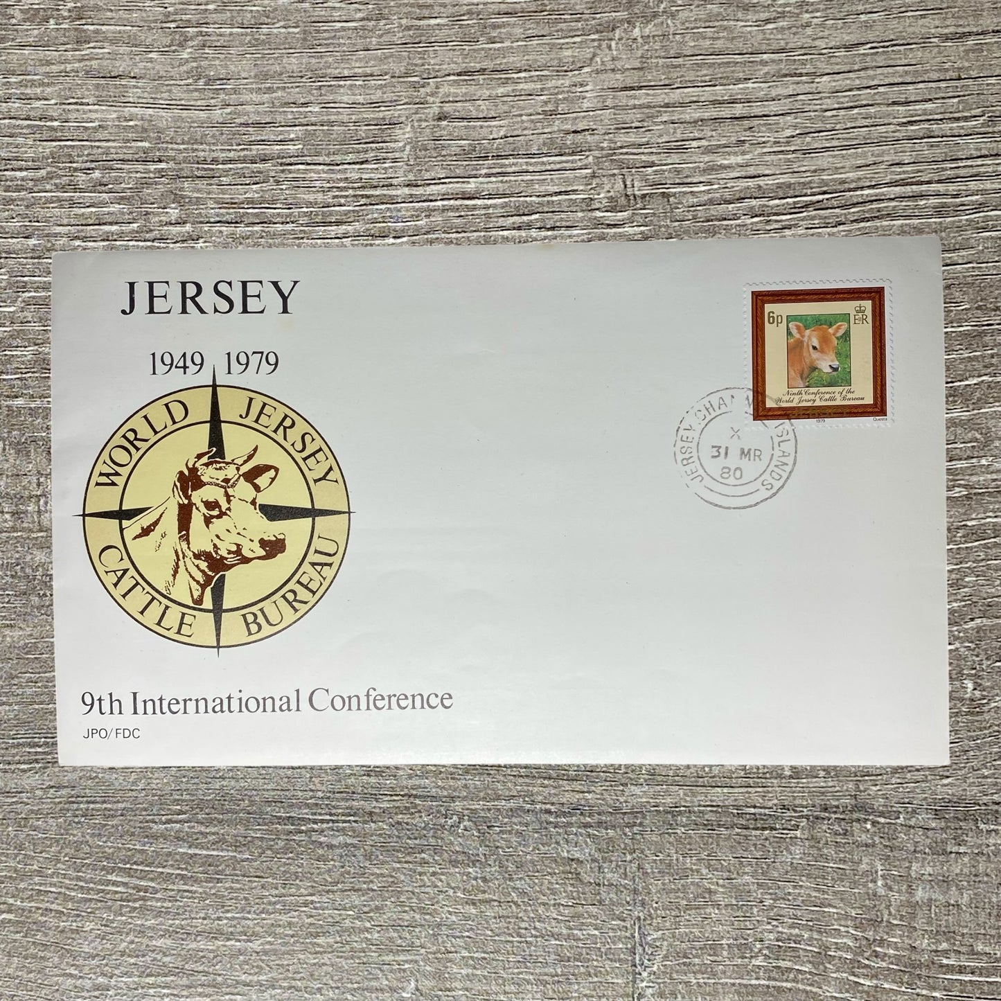 Jersey First Day Cover March 1980 World Jersey Cattle Bureau Postmarked 6p Cow