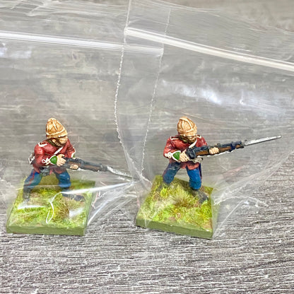 2x 28mm 24th Regiment Figures Painted Metal Perry Miniatures Zulu Wargames #26