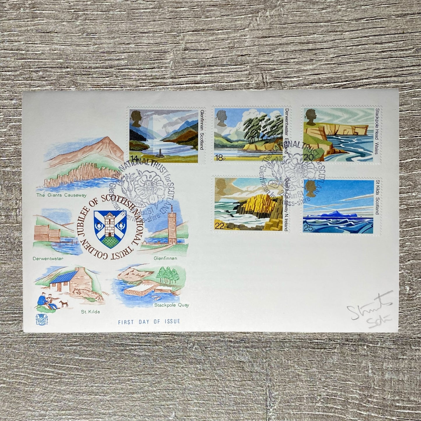 GB FDC 1981 Golden Jubilee National Trust Scotland Signed Designer Stuart Rare