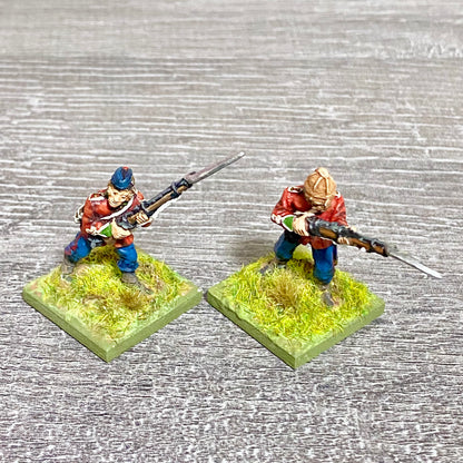 2x 28mm 24th Regiment Figures Painted Metal Perry Miniatures Zulu Wargames #28