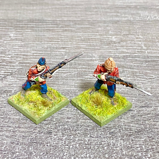2x 28mm 24th Regiment Figures Painted Metal Perry Miniatures Zulu Wargames #28