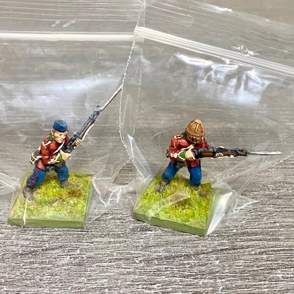 2x 28mm 24th Regiment Figures Painted Metal Perry Miniatures Zulu Wargames #28