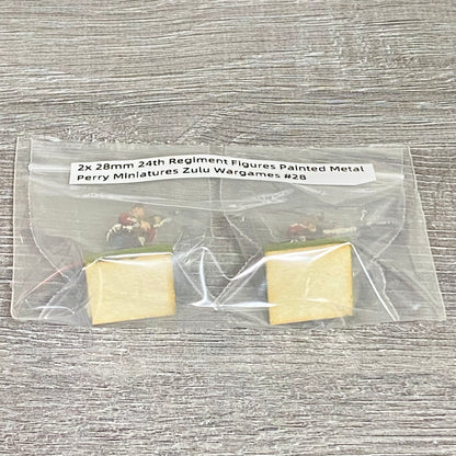 2x 28mm 24th Regiment Figures Painted Metal Perry Miniatures Zulu Wargames #28
