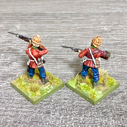 2x 28mm 24th Regiment Figures Painted Metal Perry Miniatures Zulu Wargames #29