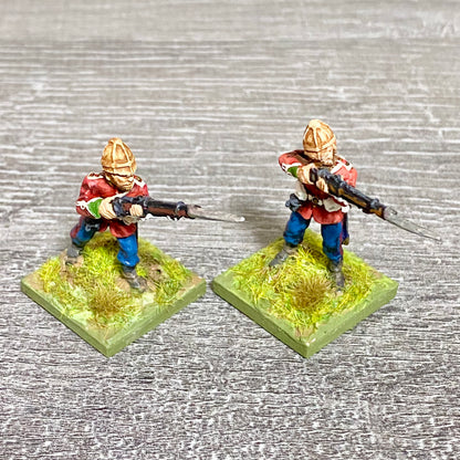 2x 28mm 24th Regiment Figures Painted Metal Perry Miniatures Zulu Wargames #30