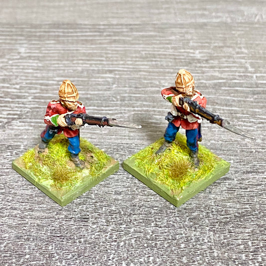 2x 28mm 24th Regiment Figures Painted Metal Perry Miniatures Zulu Wargames #30