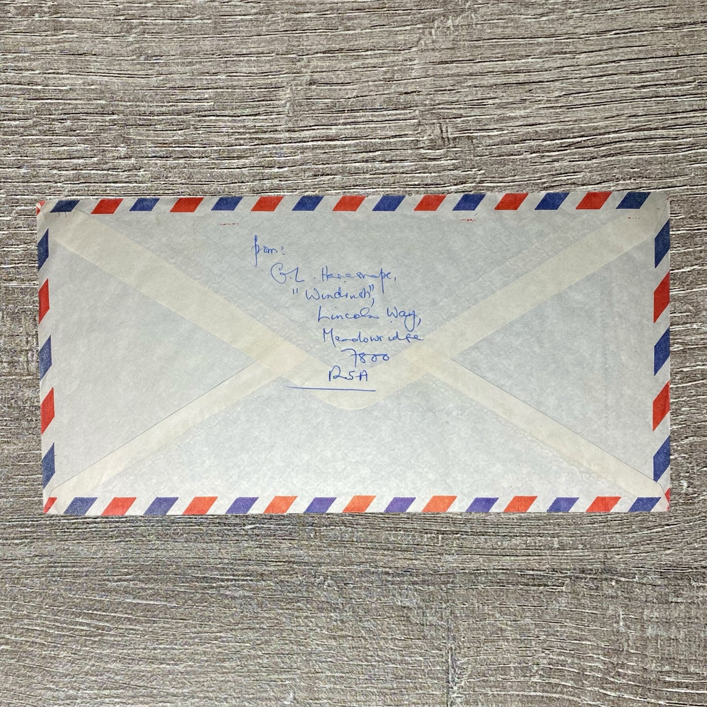 Vintage Air Mail Par Avion Cover South Africa To England Cambridge RSA 15c Stamp