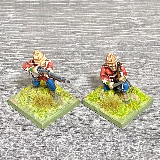 2x 28mm 24th Regiment Figures Painted Metal Perry Miniatures Zulu Wargames #31