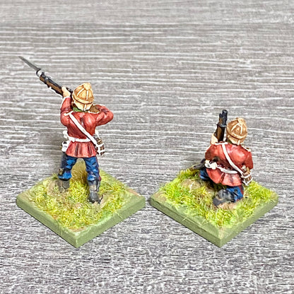 2x 28mm 24th Regiment Figures Painted Metal Perry Miniatures Zulu Wargames #31