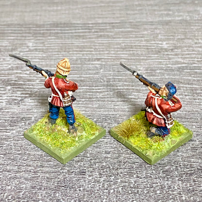 2x 28mm 24th Regiment Figures Painted Metal Perry Miniatures Zulu Wargames #32