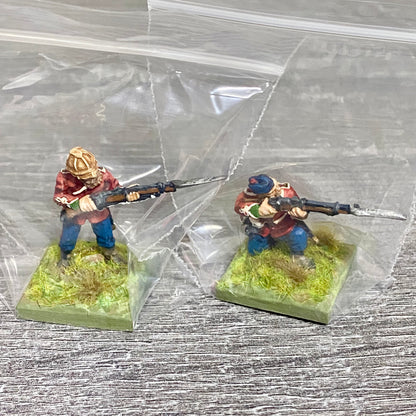 2x 28mm 24th Regiment Figures Painted Metal Perry Miniatures Zulu Wargames #32