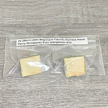 2x 28mm 24th Regiment Figures Painted Metal Perry Miniatures Zulu Wargames #32