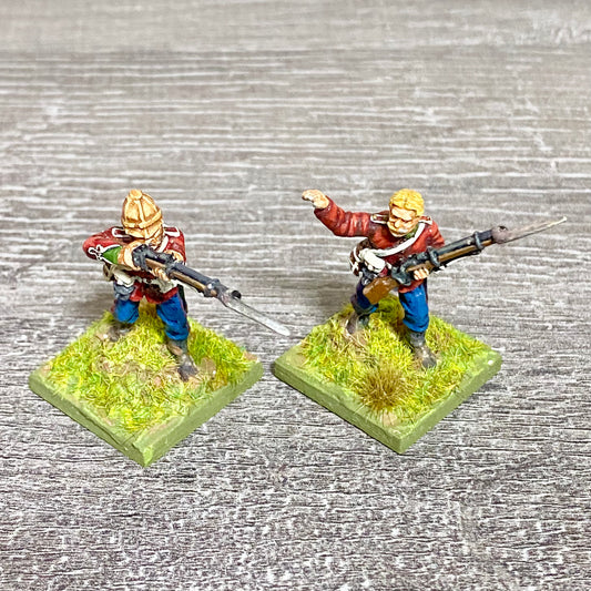2x 28mm 24th Regiment Figures Painted Metal Perry Miniatures Zulu Wargames #33
