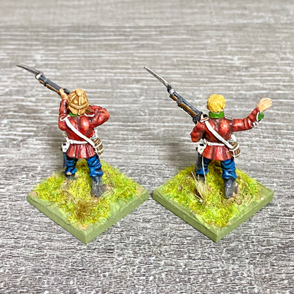 2x 28mm 24th Regiment Figures Painted Metal Perry Miniatures Zulu Wargames #33