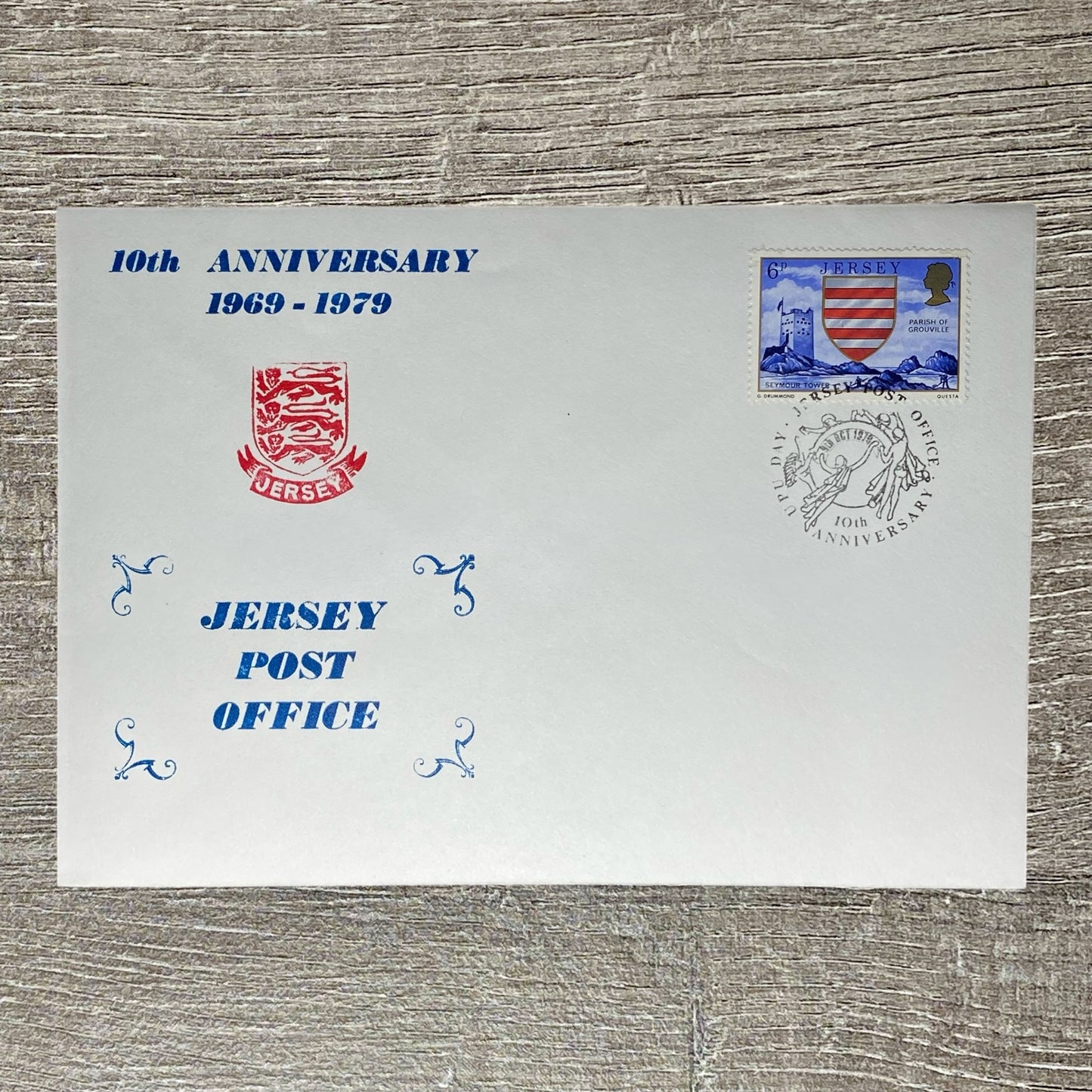 Jersey Post Office FDC 1979 10th Anniversary 6p Special Commemorative Cancel