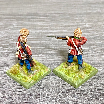 2x 28mm 24th Regiment Figures Painted Metal Perry Miniatures Zulu Wargames #34