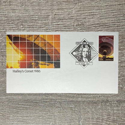 Australian First Day Cover April 1986 Halley's Comet 33c Radio Telescope Stamp