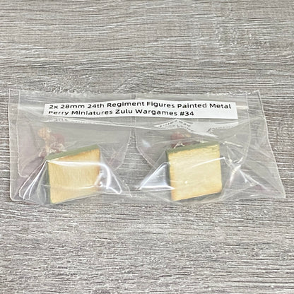 2x 28mm 24th Regiment Figures Painted Metal Perry Miniatures Zulu Wargames #34