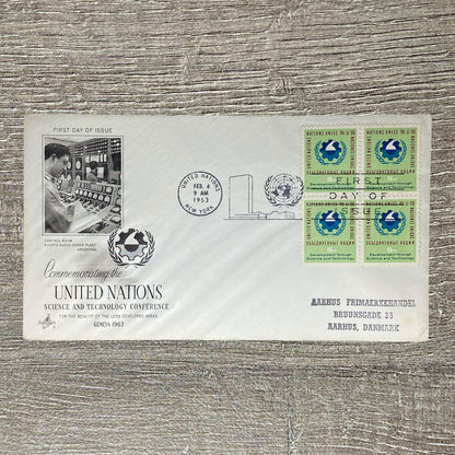 United Nations FDC 1963 Science And Technology Conference In Geneva 4x 5c Stamps