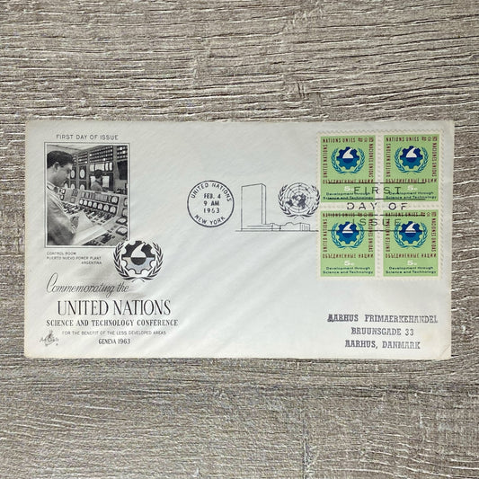 United Nations FDC 1963 Science And Technology Conference In Geneva 4x 5c Stamps