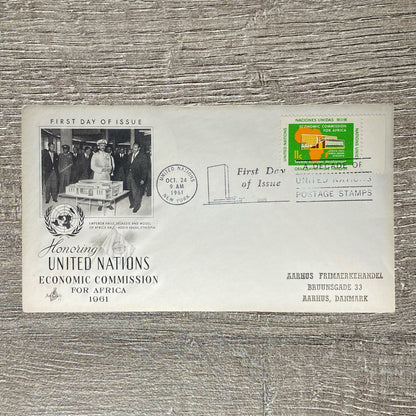 United Nations FDC 1961 Honors The UN Economic Commission For Africa 11c Stamp