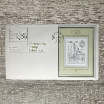 GB FDC 50p Miniature Sheet London 1980 International Stamp Exhibition SG MS1119