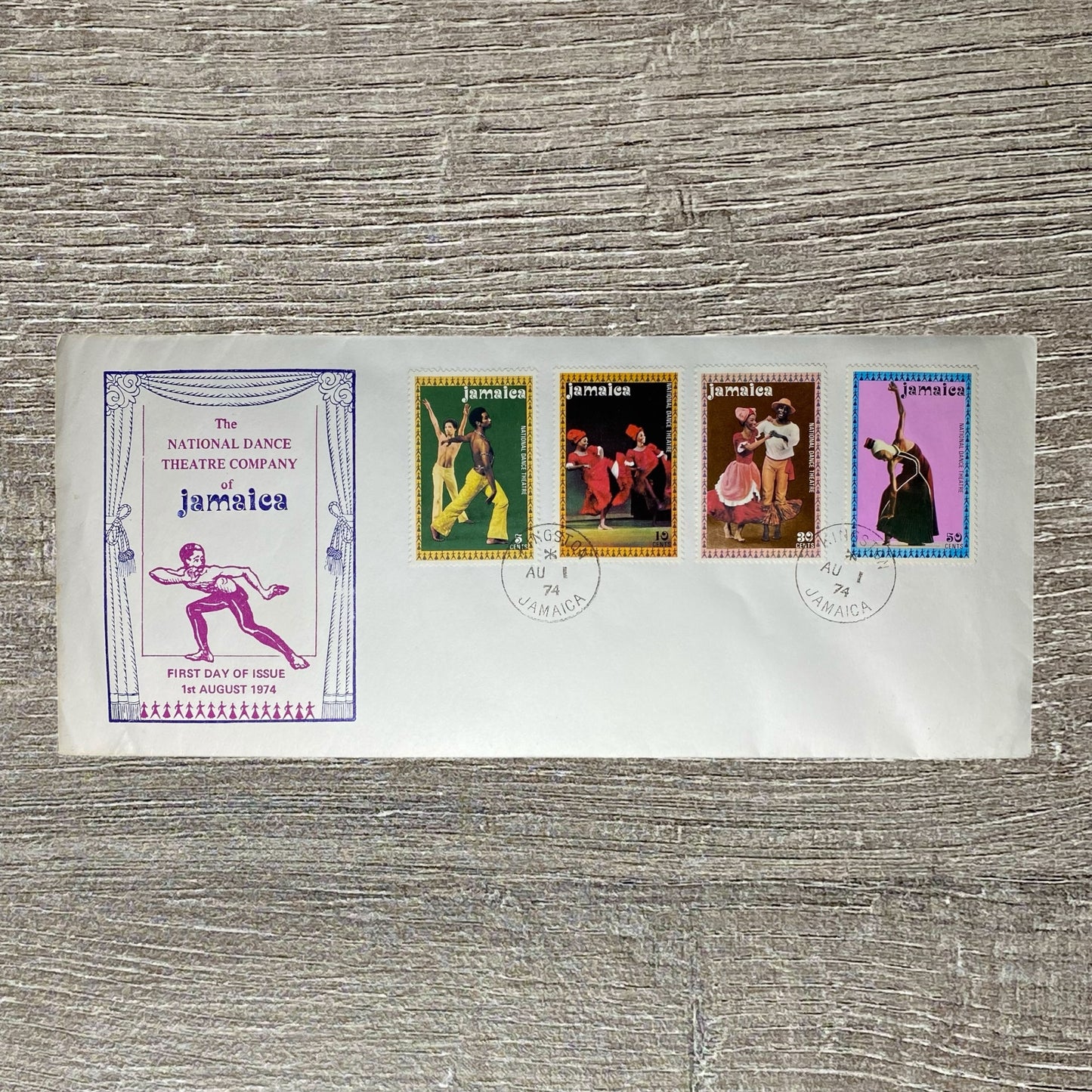 National Dance Theatre Company Of Jamaica FDC Aug 1974 Kingston 5 10 30 50 Cents