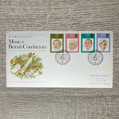 GB FDC 1980 Music British Conductors 4 Stamps Edinburgh Philatelic Bureau Cancel