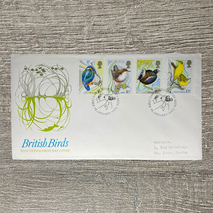 GB Post Office FDC Jan 1980 British Birds Sandy Bedfordshire Cancel 4 Wildlife