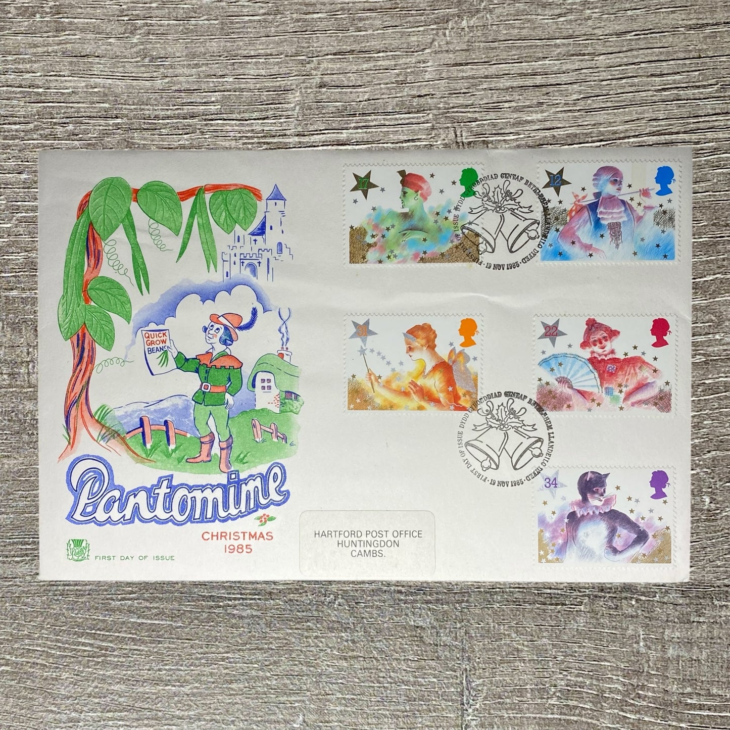 GB FDC Jack & Beanstalk Pantomime Christmas 1985 Bethlehem Llandeilo Postmarked