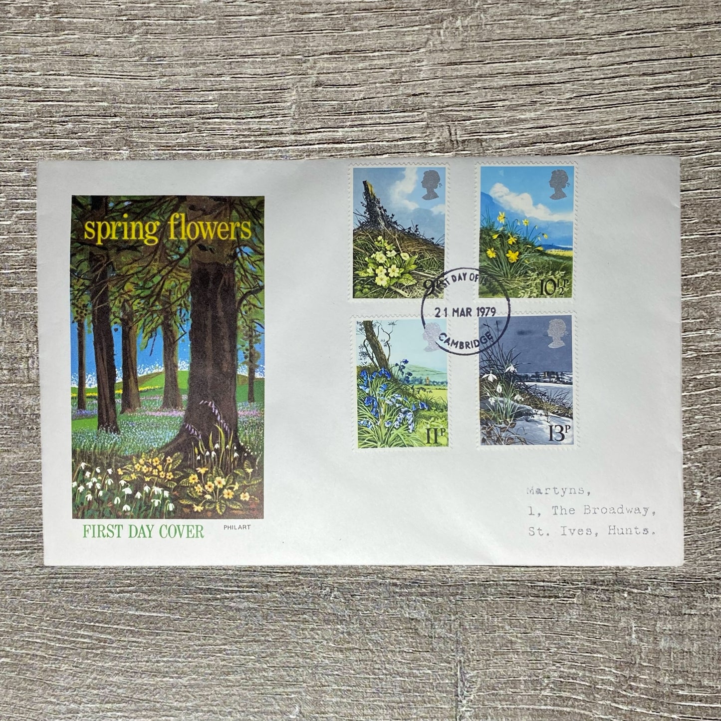 GB FDC 1979 British Spring Flowers Cambridge Postmarked Philatelic Collectible