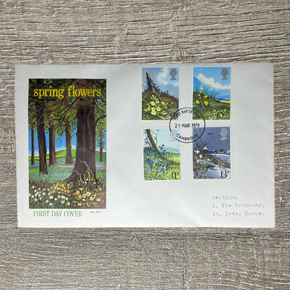 GB FDC 1979 British Spring Flowers Cambridge Postmarked Philatelic Collectible