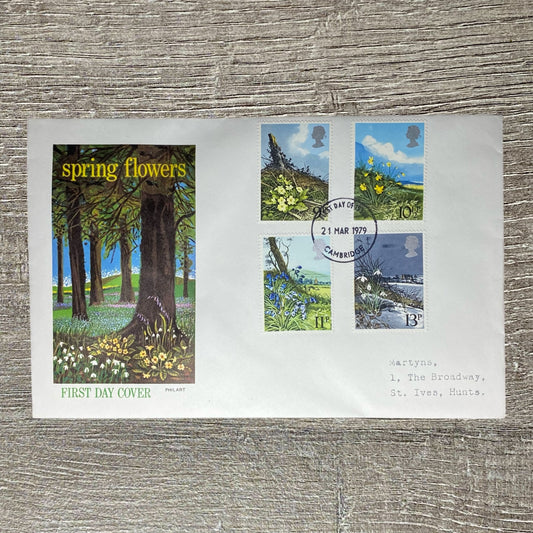 GB FDC 1979 British Spring Flowers Cambridge Postmarked Philatelic Collectible