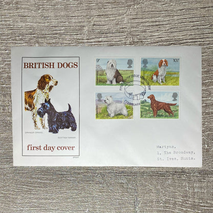 GB First Day Cover Feb 1979 British Dogs Philart London SW Postmarked 4 Stamps