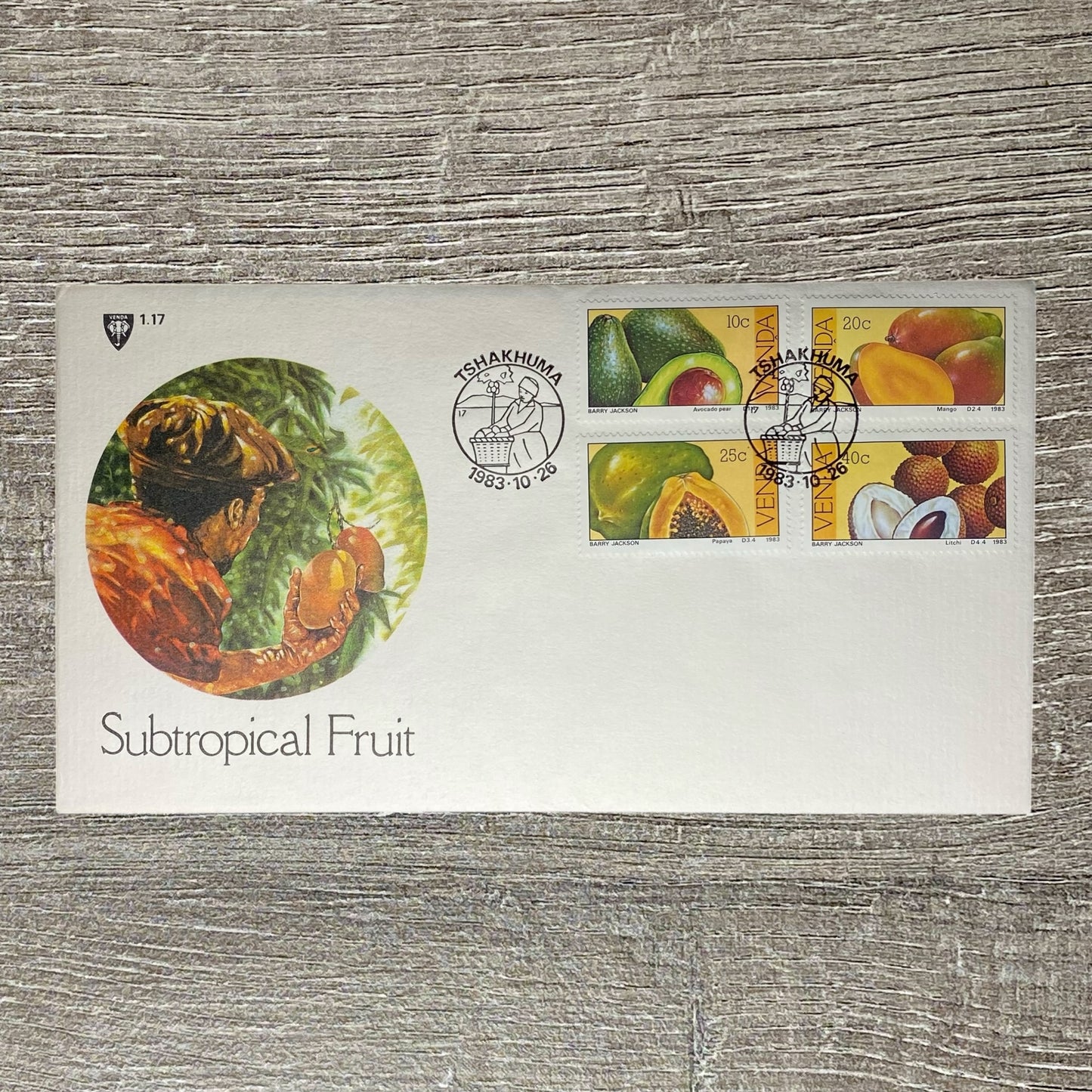 Venda South African FDC 1983 Subtropical Fruit Tshakhuma Postmarked 4 Set Stamps