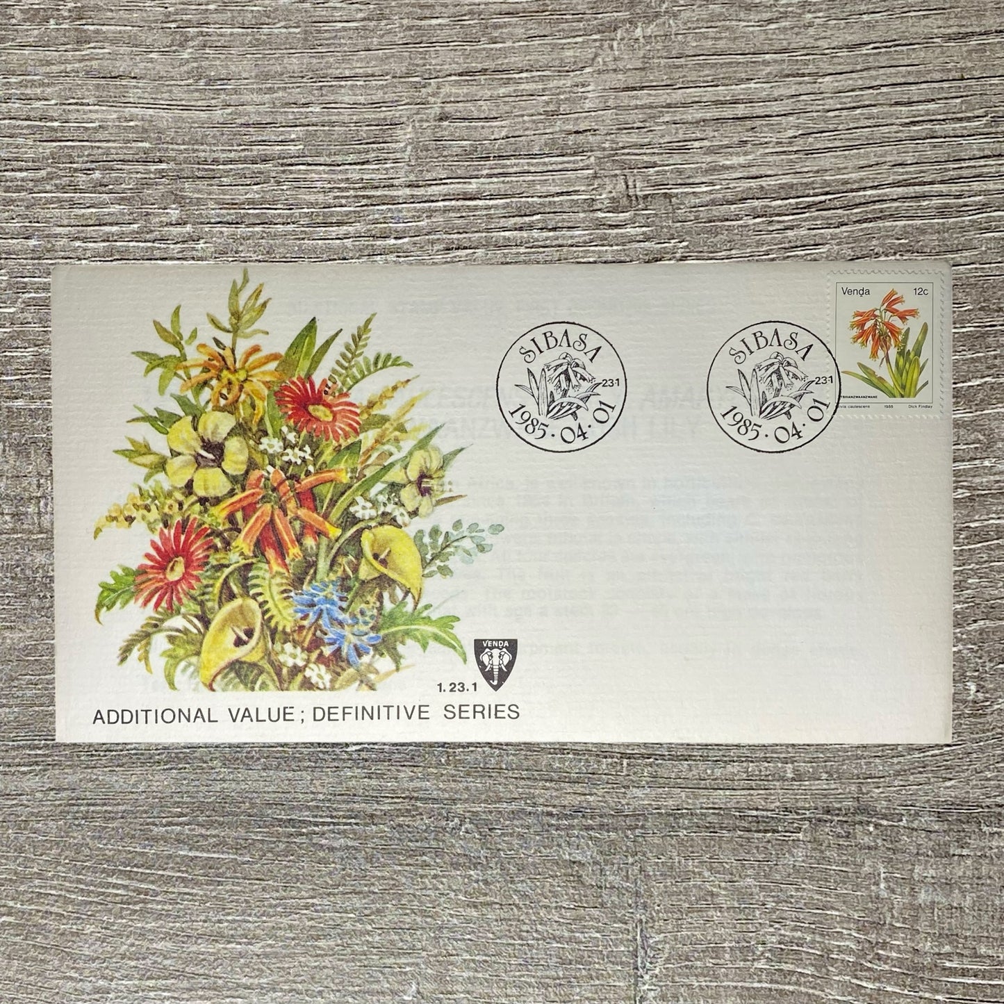 Venda South African FDC 1985 Additional Value Definitive Series Sibasa Postmark
