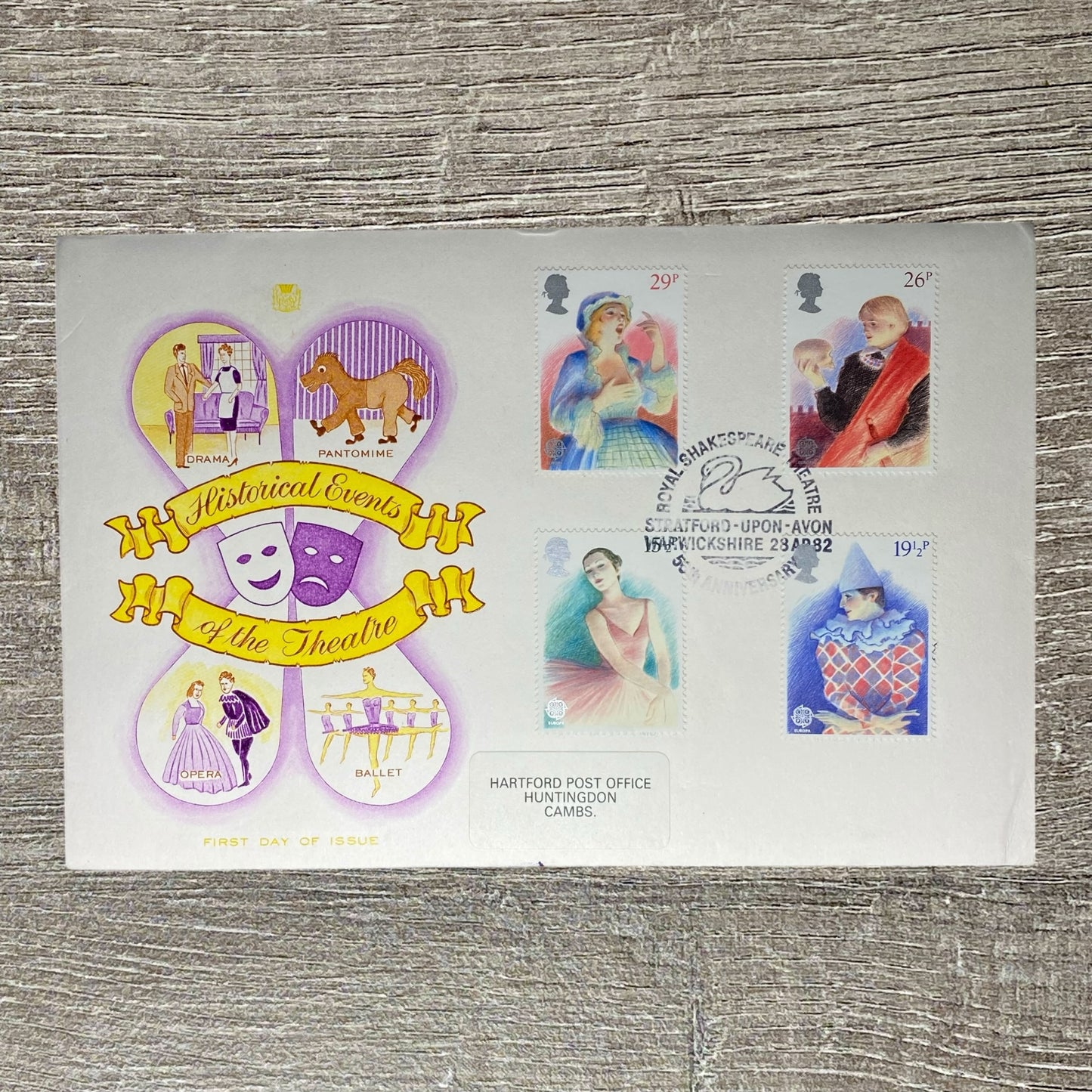 GB FDC April 1982 British Theatre Historical Events Stratford-Upon-Avon Postmark