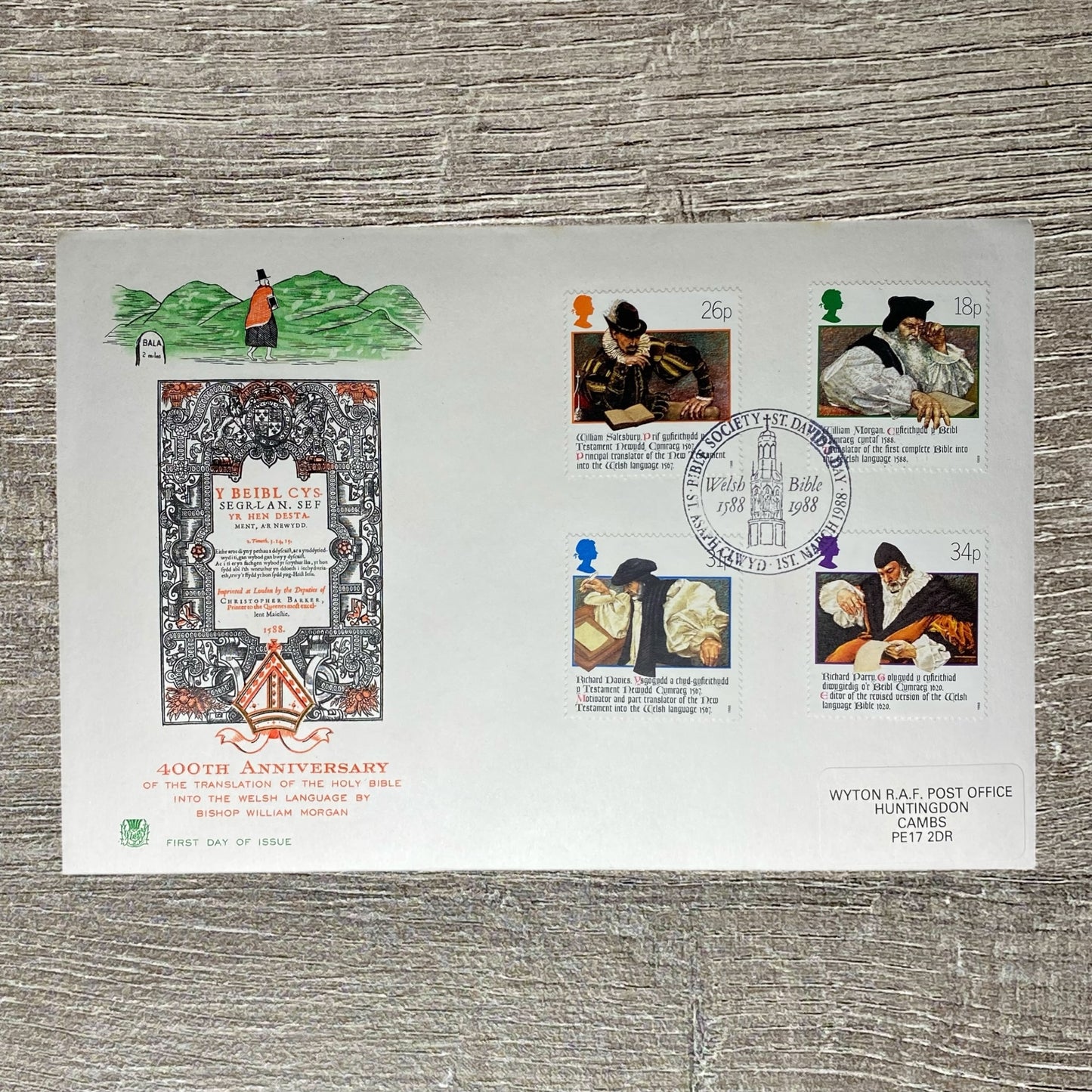 GB FDC 1st March 1988 400th Anniversary Translation Of The Holy Bible Into Welsh
