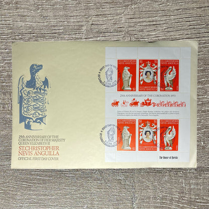 FDC Anguilla 1978 25th Anniversary Coronation Of Queen Elizabeth II 6 $1 Stamps