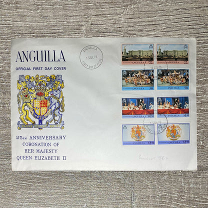 Anguilla FDC 1978 25th Anniversary Coronation Of Queen Elizabeth II Royal Stamps