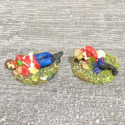 2x 28mm 24th Regiment Wounded Casualties Painted Metal Miniatures War Games #2
