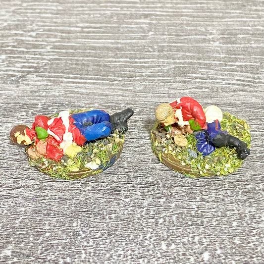 2x 28mm 24th Regiment Wounded Casualties Painted Metal Miniatures War Games #2