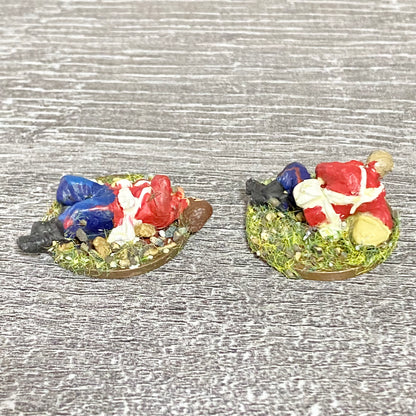2x 28mm 24th Regiment Wounded Casualties Painted Metal Miniatures War Games #2